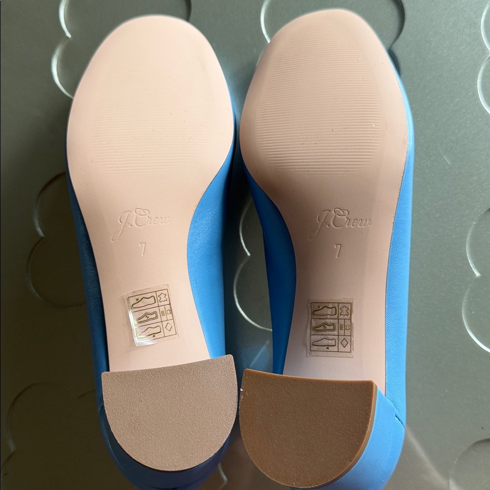 J. CREW Kate Block Heel Ballet Pumps Blue Women's Size 7 - Picture 10 of 16
